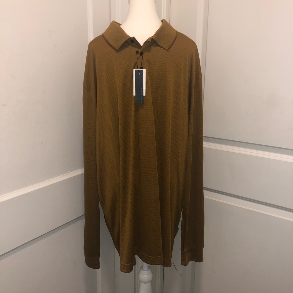 Perry Ellis mens long sleeve shirt 1/4 button up NWT size 3xl